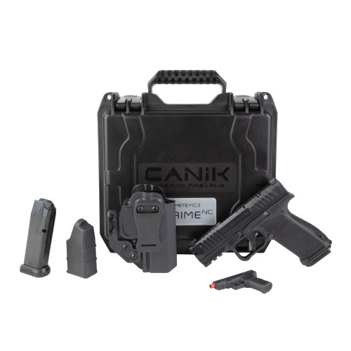 CANIK METE MC9 Prime, Compact, 9mm, 3.64" Barrel, Matte Black, Night Sights, Optics Ready, 17rd, 2 mags, Includes Accessory Kit, Non Compensated