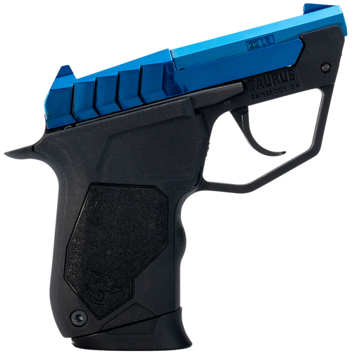 Taurus 22TUC Micro-Compact Frame 22 LR 9rd, 2.50" Polished Blue PVD Steel Tip-Up Barrel, Blue PVD Serrated Stainless Steel Slide, Black Polymer Frame, Black Polymer Grip