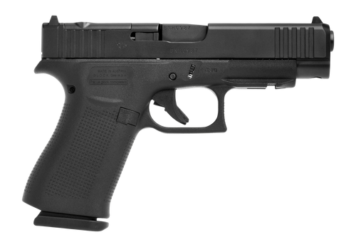 Glock 48 Slim Compact 9mm 15rd,4.17" Black GMB Barrel, Black nDLC Optic Ready/Serrated Steel Slide, Black Polymer Frame Beavertail & Front Rail, Black Textured Polymer Grip, Righ