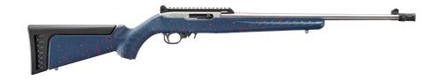 Ruger 10/22 America's 250th Edition .22 LR, 18.5" Stainless Steel Barrel, Liberty Blue Synthetic Stock with Red and White Splatter, Ghost Ring Adjustable Rear Sight, 10rd