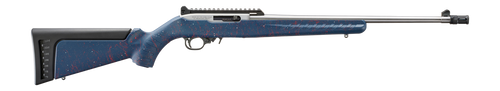 Ruger 10/22 America's 250th Edition .22 LR, 18.5" Stainless Steel Barrel, Liberty Blue Synthetic Stock with Red and White Splatter, Ghost Ring Adjustable Rear Sight, 10rd