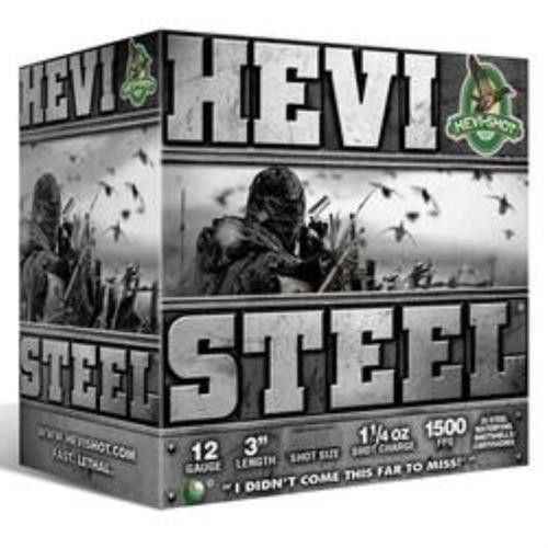 HEVI-Shot, HEVI-Shot, HEVI-Steel, 12 Ga 3", Max Dram, 1 1/4 oz, #2 Shot Size, 25Rd Box