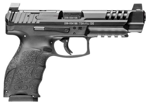 HK VP9L 9mm,5" Black Polygonal d Barrel, Long/Lightening Cuts/Optic Cut Steel Slide, Picatinny Rail, Black Interchangeable Backstrap Grip, 15rd