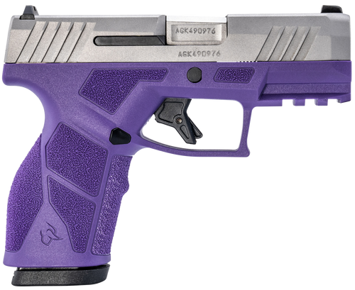 Taurus GX2 9mm , 3.37" Matte Stainless Steel, Serrated, Dark Purple Polymer Frame Picatinny Rail, 10rd