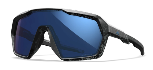 Wiley X Citadel Captivate Safety Sunglasses, Blue Mirror Lens, Water-Dyed Tortoise Frame