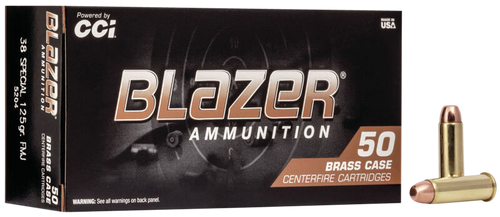 CCI Blazer Brass Ammo .38 Special 125gr, Full Metal Jacket, 50rd Box