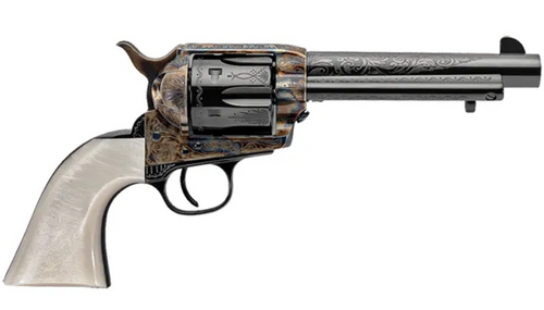 Uberti 1873 Cattleman Outlaws  Lawmen Dalton 357 Magnum 55 Pearl Blued 6rd