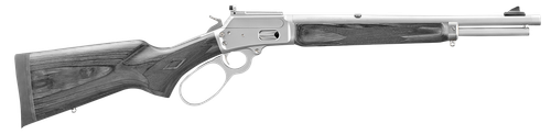 Marlin 1894 Trapper 10mm, 16.1" Threaded Barrel, Matte Silver, Black Laminate, Skinner Bear Buster Front and Skinner Receiver Mounted Trapper Peep Rear Sights, 10rd