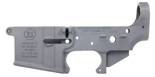 H&R XM607 Carbine Lower Receiver, Gray, 5.56 MM AR-15, BLEM