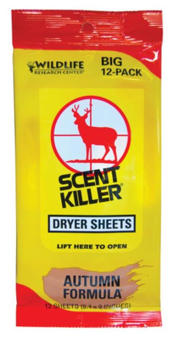 Wildlife Scent Killer Autumn Formula Dryer Sheets 12