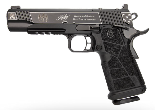 Kimber DS Warrior Boot Campaign 9mm 20rd,5" Matte Stainless Deep Crown Barrel, KimPro Black Engraved/Optic Cut/Serrated Slide, Black Stainless Steel Frame Beavertail & Picatin