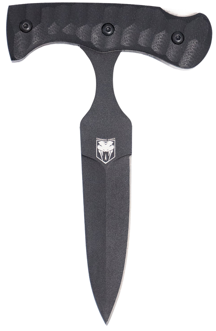 CobraTec Knives Folding Push Dagger 2.88" Folding Dagger Plain Black D2 Steel Blade, 4.06" Black Textured G10 Scales Handle