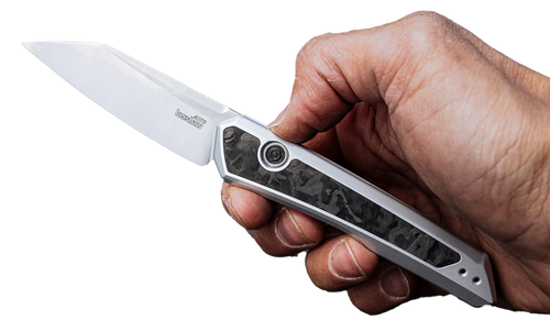 Kershaw Launch 20 EDC 3" Automatic Reverse Tanto Plain Satin CPM MagnaCut Steel Blade, Black/Gray Aluminum/Carbon Fiber Handle