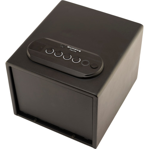 Bulldog Cases Double  Vault with Shelf, 11"x10"x8", Trio Lock-Key, LED Code and Biometric Fingerprint Reader, Front Style Safe, Black