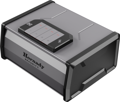 Hornady One-Gun DIGI-Vault, Heavy-Duty Steel Construction, Programmable 4-6 Digit Keypad, Backup Key, Black and Gray