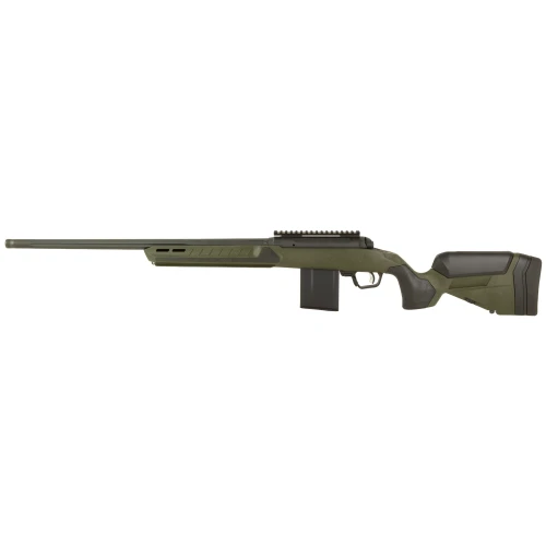 Savage Arms 110 Core Predator 204 Ruger, 22" Straight Fluted Barrel, Threaded, Cerakote Finish, Black Ink, Hunter Green Synthetic Stock, 10rd, 1 Magazine