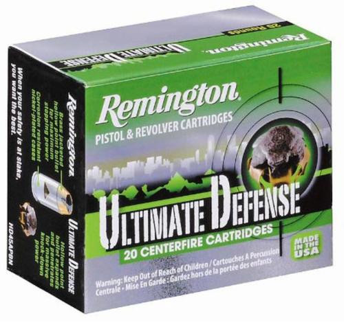 Remington Ultimate Defense 45 ACP, 230gr, Brass Jacket Hollow Point, 20rd Box