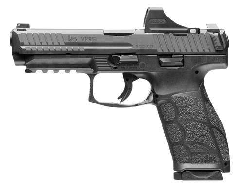 HK VP9 A1 Holosun SCS 9mm,4.53" Barrel, Serrated Optic Slide, Black, Picatinny Rail, Interchangeable Backstrap, 10rd