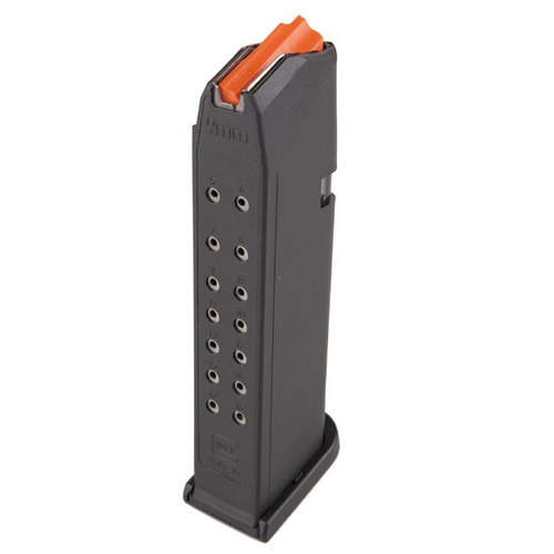 Glock 17/34 Gen5 Magazine 9mm, Polymer, Black, Orange Follower, 17rd