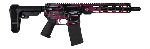 Shark Coast Tactical Anime-15 5.56mm,10.50" Threaded Barrel, Black Cherry Cerakote, Picatinny Rail, SBA3 Brace, Magpul MOE, 30rd