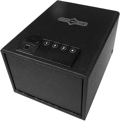 Surelock Security QuickTouch 300 Digital Keypad/Biometric/Key Entry Matte Black Steel Holds 2 Handguns 7.48" H x 13" W x 10.04" D