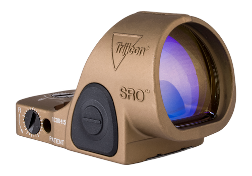 Trijicon SRO (Specialized Reflex Optic), Green Dot, 2.5 MOA, 1X Magnification, Anodized Coyote Brown