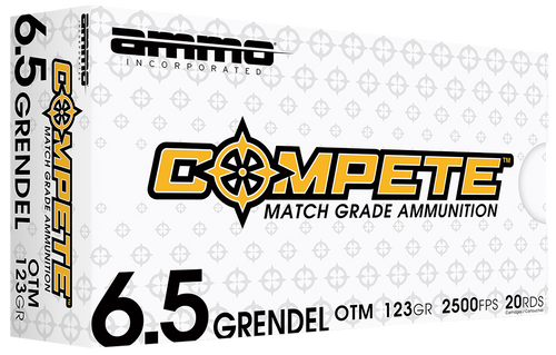 Ammo Inc Compete 6.5 Grendeldel 123gr Open Tip Match, 20rd Box