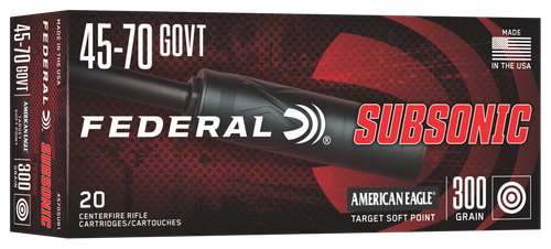 Federal Subsonic 45-70Gov 300gr Target Soft Point 20 Per Box/10 Case