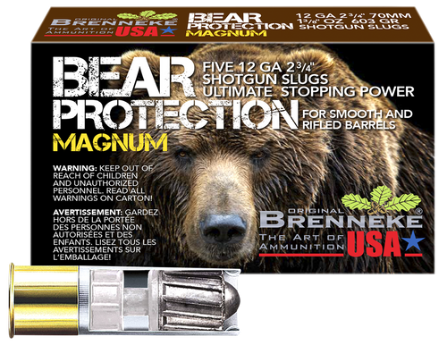 Brenneke Bear Protection 12 Ga 2.75" 1 3/8 oz Slug Shot 5 Per Box