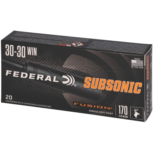 Federal Fusion, 30-30 Winchester, 170gr, Subsonic Fusion Soft Point, 20rd per Box