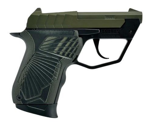 Taurus 22TUC Micro-Compact 22 LR 9rd,2.50" Olive Drab Green Tip-Up Barrel, Olive Drab Green Cerakote Serrated Slide, Black Polymer Frame, VZ G10 Grip