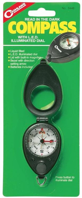 Coghlans Compass, LED Illuminated Dial and Magnifier Lid