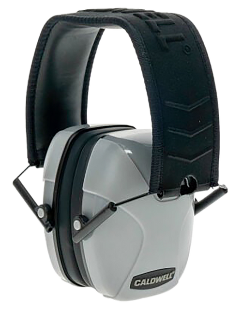 Caldwell Passive Low Pro Muff 24 dB Over the Head Gray Ear Cups with Padded Black Headband for Adults