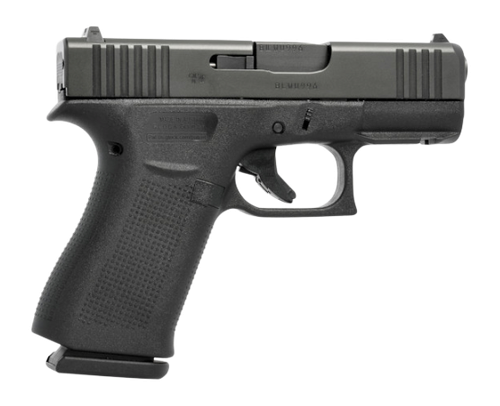 GLOCK 43X, Sub-Compact, 9mm, 3.41" Barrel,  nDLC Finish, Black, Front Rail, No Finger Grooves, Fixed Sights, 15rd, 2 mags
