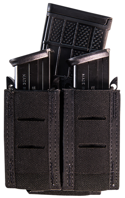 High Speed TACO Duty Double  Mag, Black Nylon with MOLLE Exterior, Fits MOLLE & 2" Belt