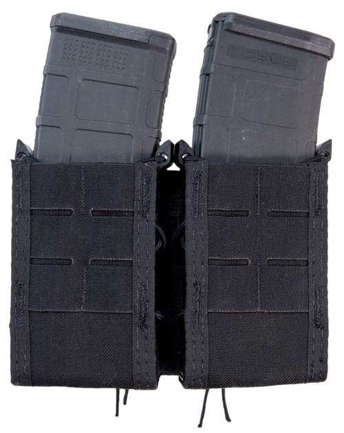 High Speed TACO Duty Double  Mag, Black Nylon MOLLE Mount