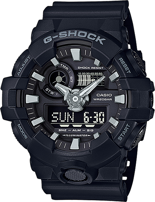 G-Shock Ga700-1b Premier Gs Frntbttn Spr Black