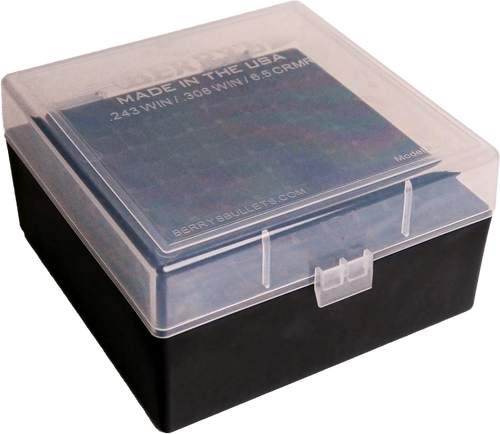 Berry's Ammo Box Clear/Black Polypropylene 100rd