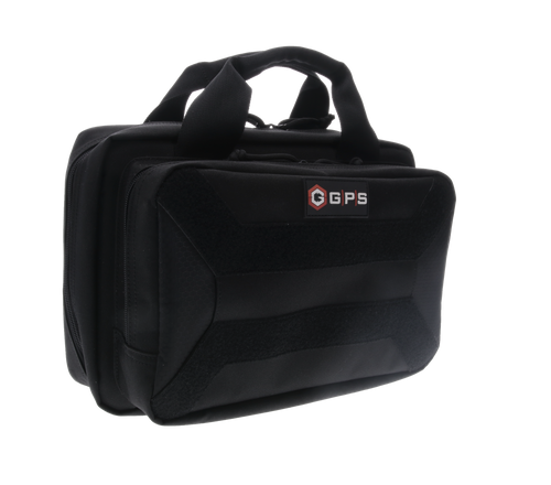 G Outdoors Pistol Case Black 600D Polyester with Mag Storage, Lockable Zippers & Cushioned Compartment Holds 1 Handgun