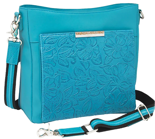Gun Tote'n Mammas GTM-98tld/tblue Slim Crossbody Cowhide Turq
