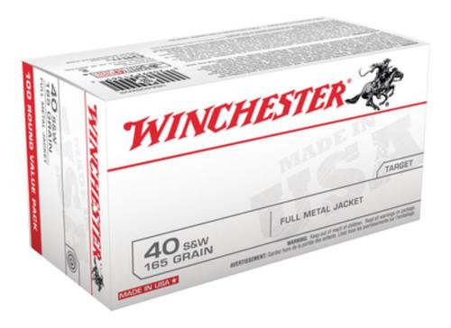 Winchester USA .40 S&W, 165gr, FMJ, 100rd Box