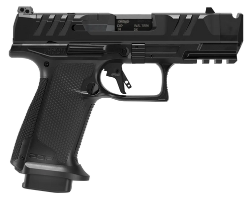 Walther PDP F-Series Pro-X PMM, Compact, 9mm, 3.75" Barrel, Parker Mountain Machine Compensator, Tenifer Black, Optics Ready, Adjustable Sights, 3x10rd Mags