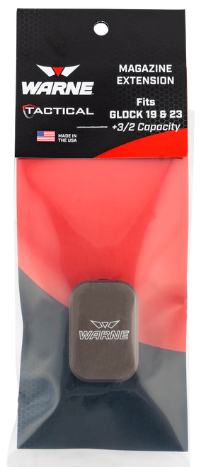 Warne MEG193/2DE Magazine Extension made of 6061-T6 Aluminum with Hardcoat Anodized Flat Dark Earth for Glock 19, 23 Magazines (Adds 3rds 9mm, 2rds 40 S&W)