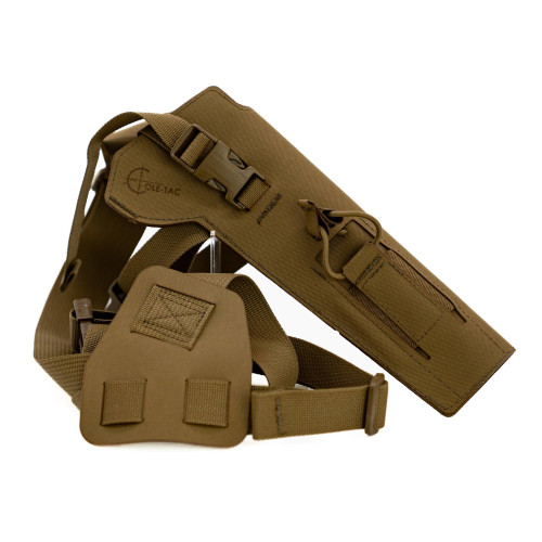 Cole-TAC Varmint Wrangler, Chest Holster, Fits Most 22 LR Suppressor Host (Ruger MK Series/M&P22/Buckmark/TX22) with Suppressors Attached, Matte Finish, Coyote Brown