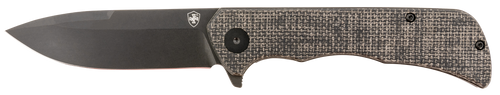 Templar Knife Paladin 3.27" Folding Drop Point Plain Black Powder Coated D2 Steel Blade, 4.40" Black Micarta Handle Includes Pocket Clip