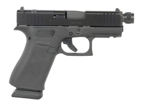 Glock G43X 9mm 15rd,3.41" Black Threaded Barrel, Black Steel Optic Ready/Serrated Slide, Black Polymer Frame Accessory Rail, Ambidextrous