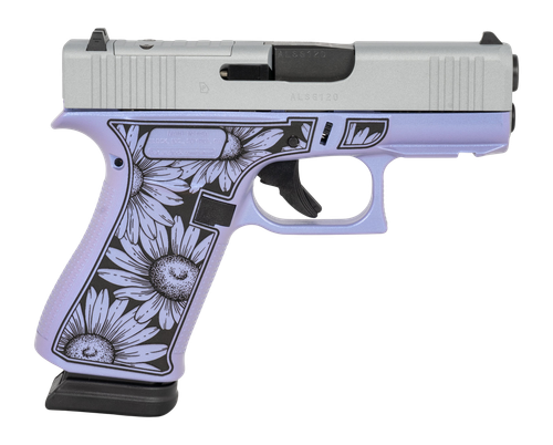 Glock G43X 9mm 15rd,3.41" Purple Flowers