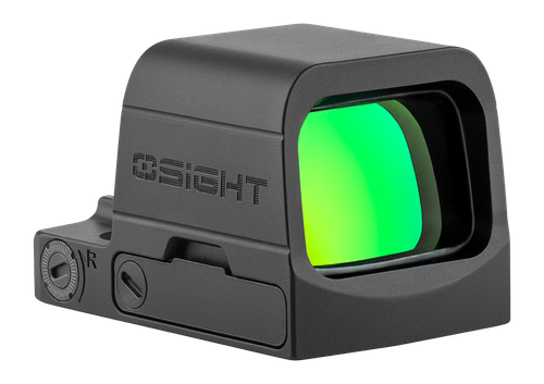 OLight Osight SE, Handgun Sight, RMSc Footprint, Anodized Black, 6 MOA Green Dot, Side Load CR1620 Battery