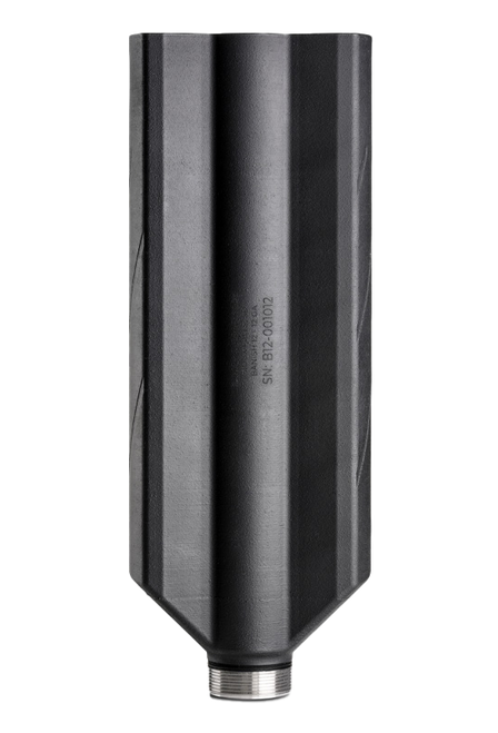 Banish 12 12 Gauge, 8.55" Length, 3.1" Wide and 2.4" Tall Diameter, Titanium Construction, Cerakote Black, Choke Mounts, Includes IC, M, F Choke Tubes, 17.6oz Weight