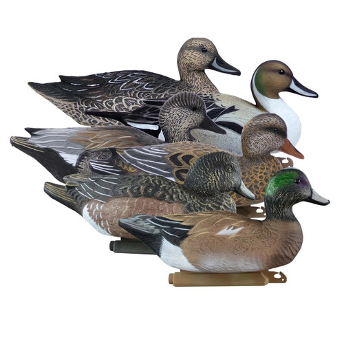 Higdon Outdoors Battleship Puddle Pack Gadwail/Pintail/Wigeon Species Multi Color Foam Filled 6 Pack